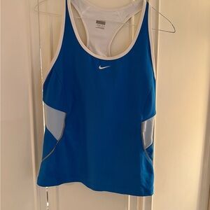 Nike Blue and White Athletic Tank Top